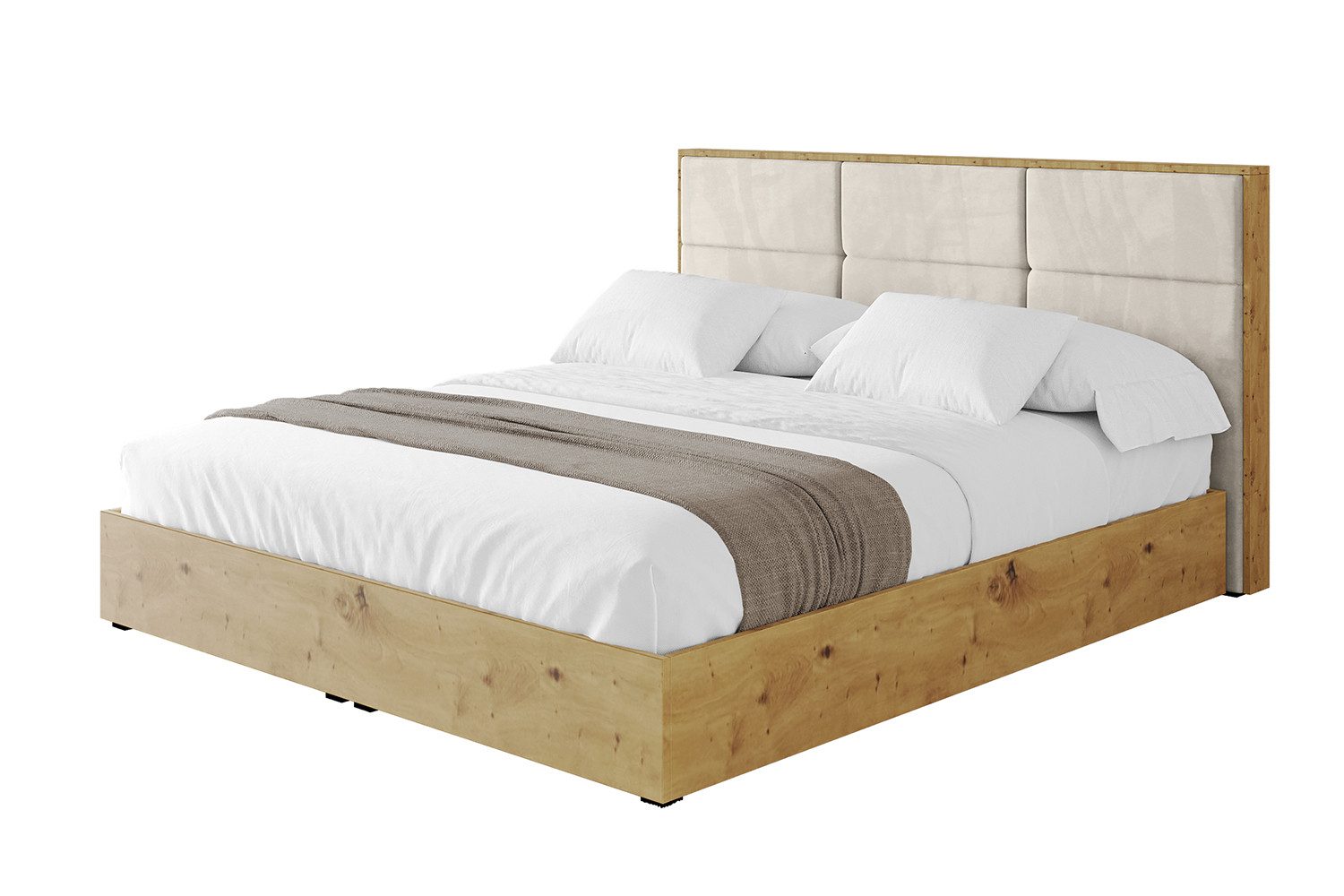 ALTDECOR Polsterbett ENZO1 (Polsterbett mit Bettkasten und Lattenrost, Boxbett mit Matratze), Doppelbett mit Stauraum, Bett mit Kopfteil