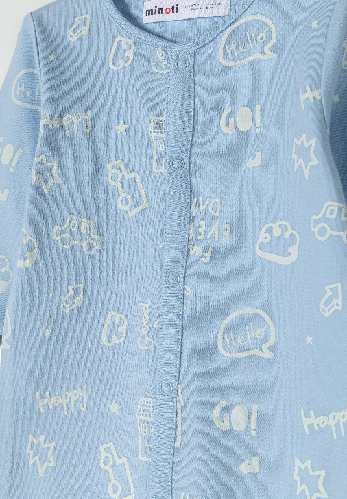 MINOTI Schlafoverall Schlafnzüge mit Print, für Jungen (2-er Pack) Druckknöpfe im Schritt