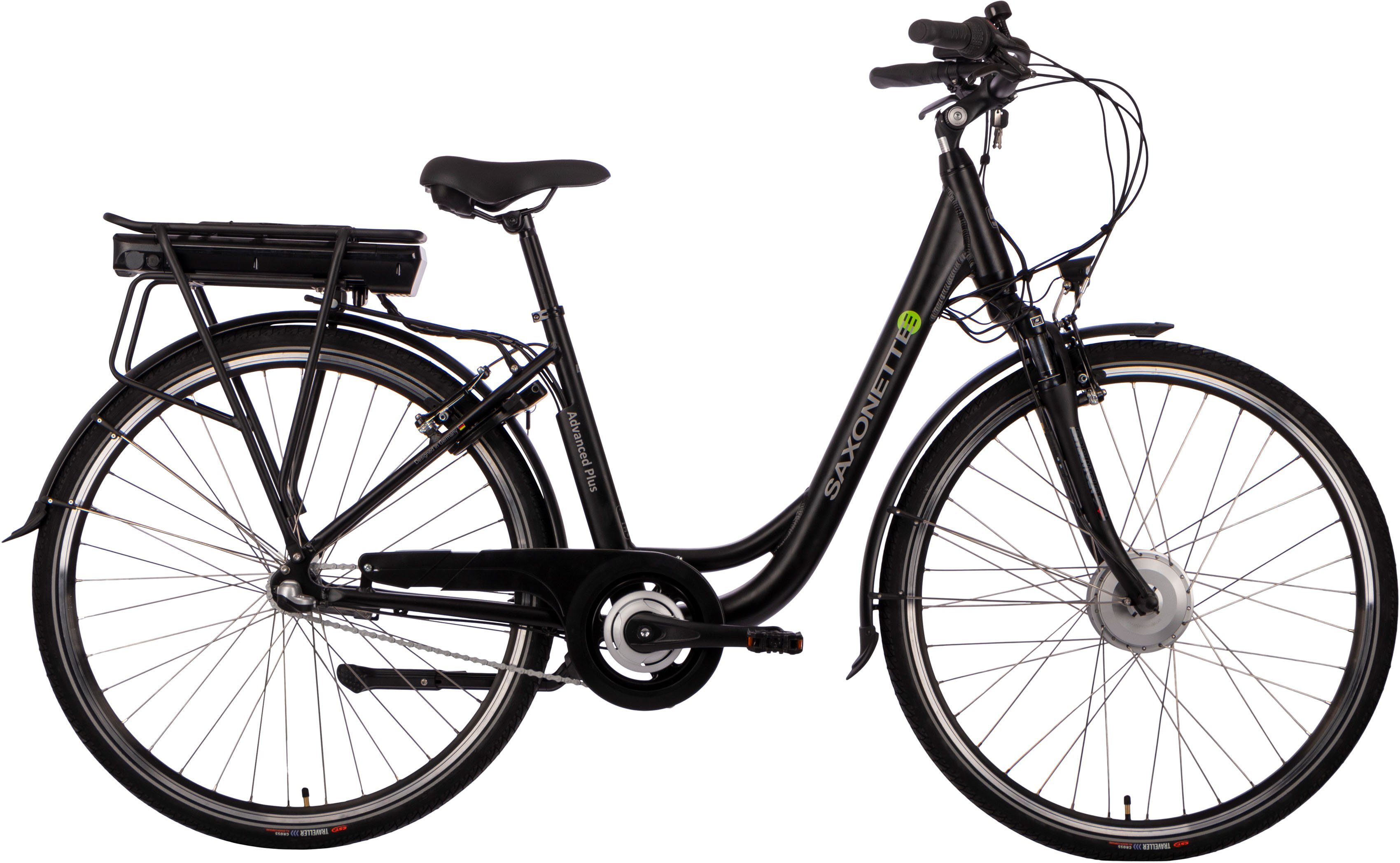 SAXONETTE E-Bike Saxonette Advanced Plus, 3 Gang, Nabenschaltung, Frontmotor, 375 Wh Akku, (mit Akku-Ladegerät) | E-Citybikes