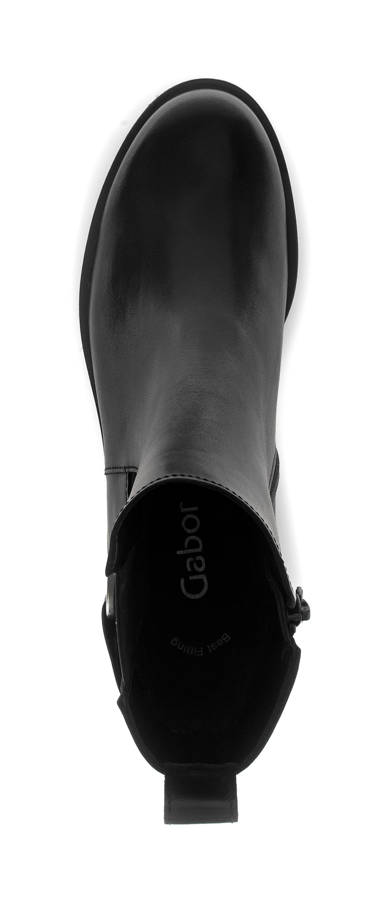 Gabor Chelseaboots, Bockabsatz, Stiefelette, Businessschuh mit Schmuckelement