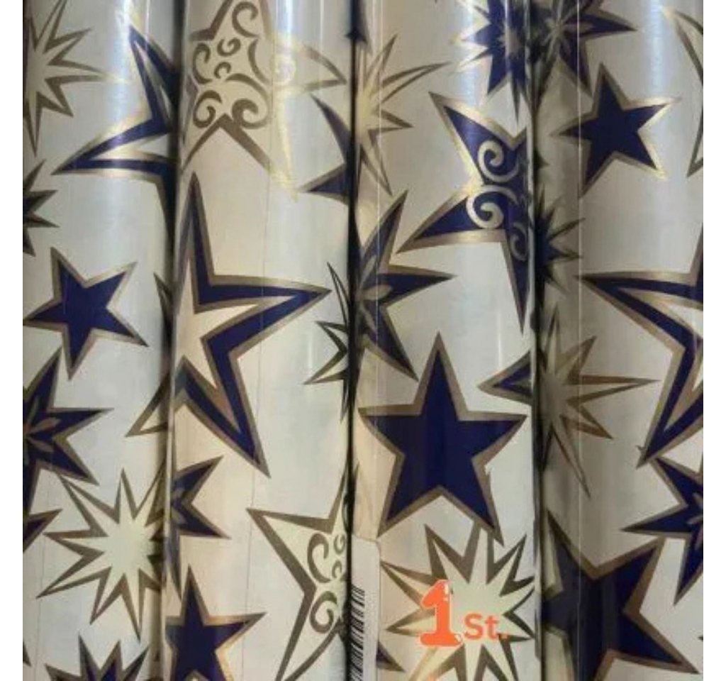 Thumbnail - Geschenkpapier Geschenkpapier Weihnachten blau, (1St), Zwei edle Designs für festliche Vielfalt