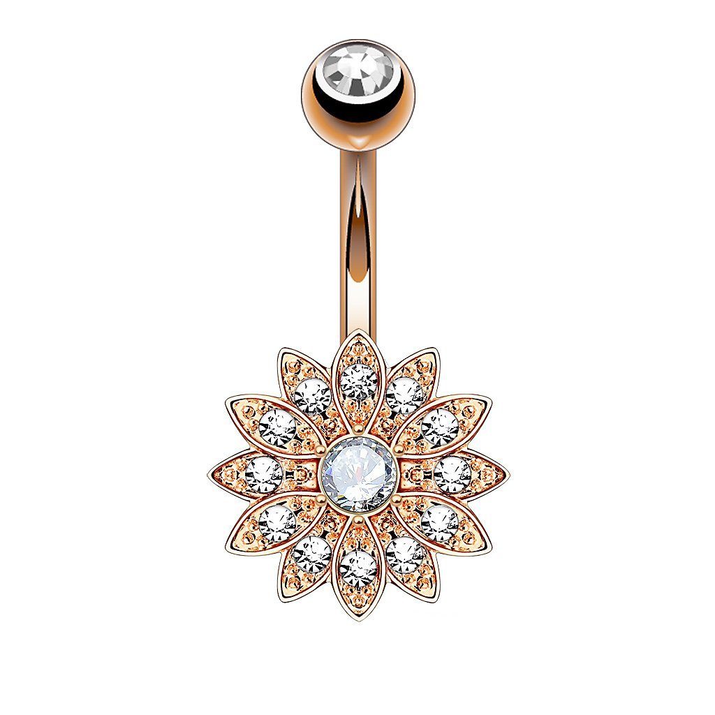 Taffstyle Bauchnabelpiercing Piercing Chirurgenstahl Kristall Blume, günstig online kaufen