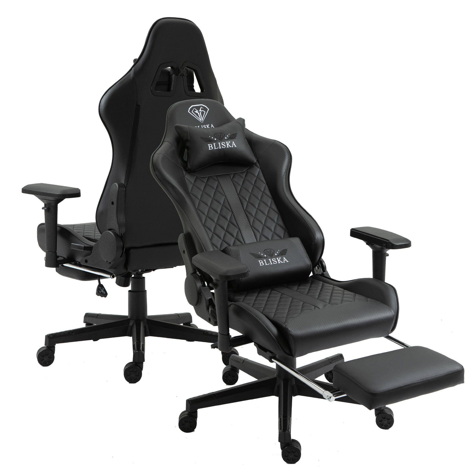 4D-Armlehnen Gaming mit Fußstütze Chefsessel (1 TRISENS Stück), Racing-Design Harold im Stuhl Schwarz Bürostuhl und