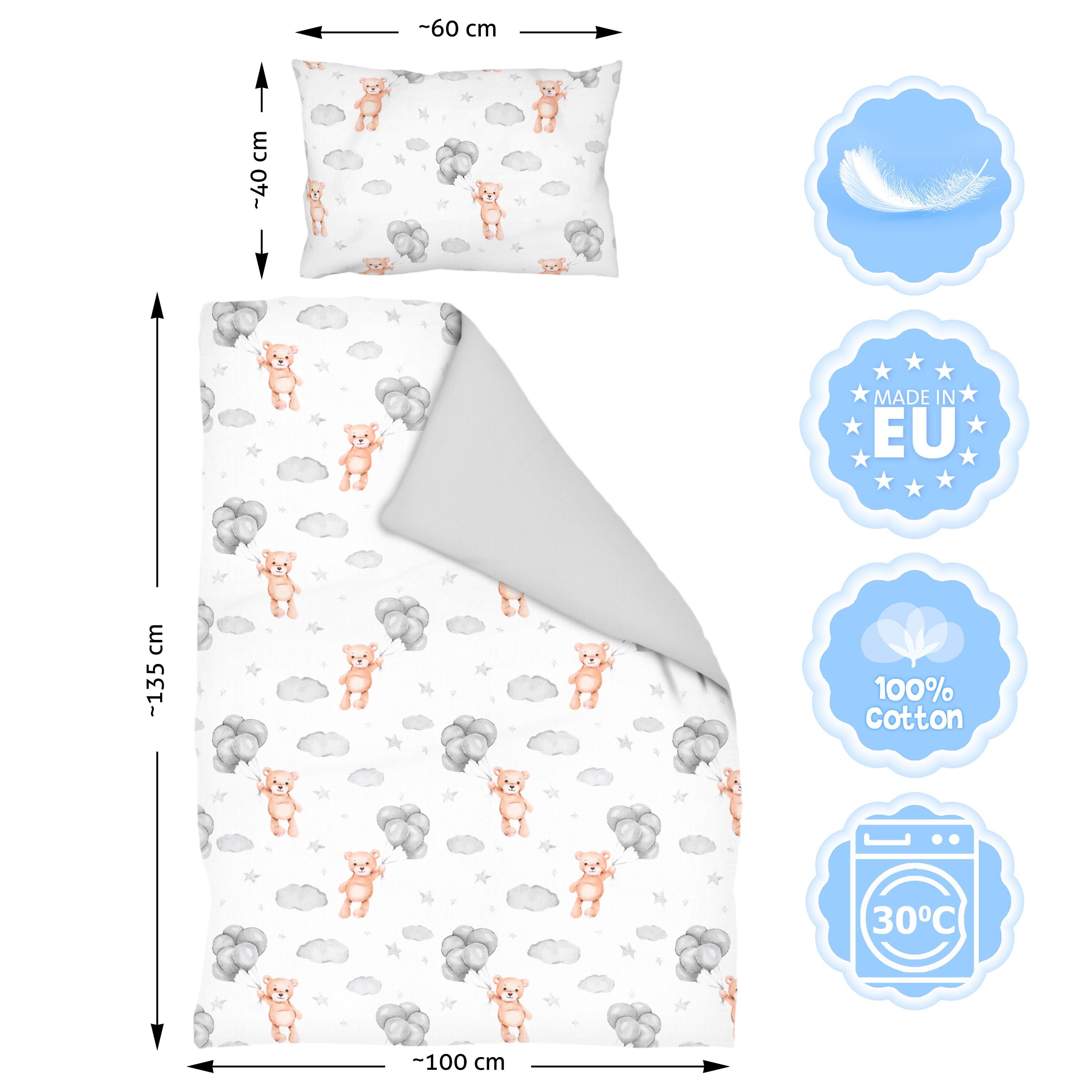 Amilian Kinderbettwäsche 100x135 - Bettwäsche Kinder - Kopfkissenbezug 40x6 günstig online kaufen