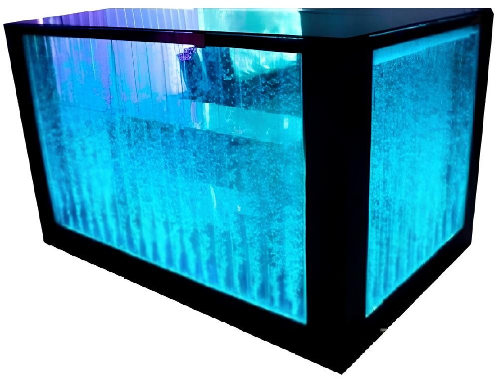 Xlmoebel Bartisch Beleuchteter Bartisch mit LED und integriertem Regal (Led Bar Tisch), Hergestellt in Europa