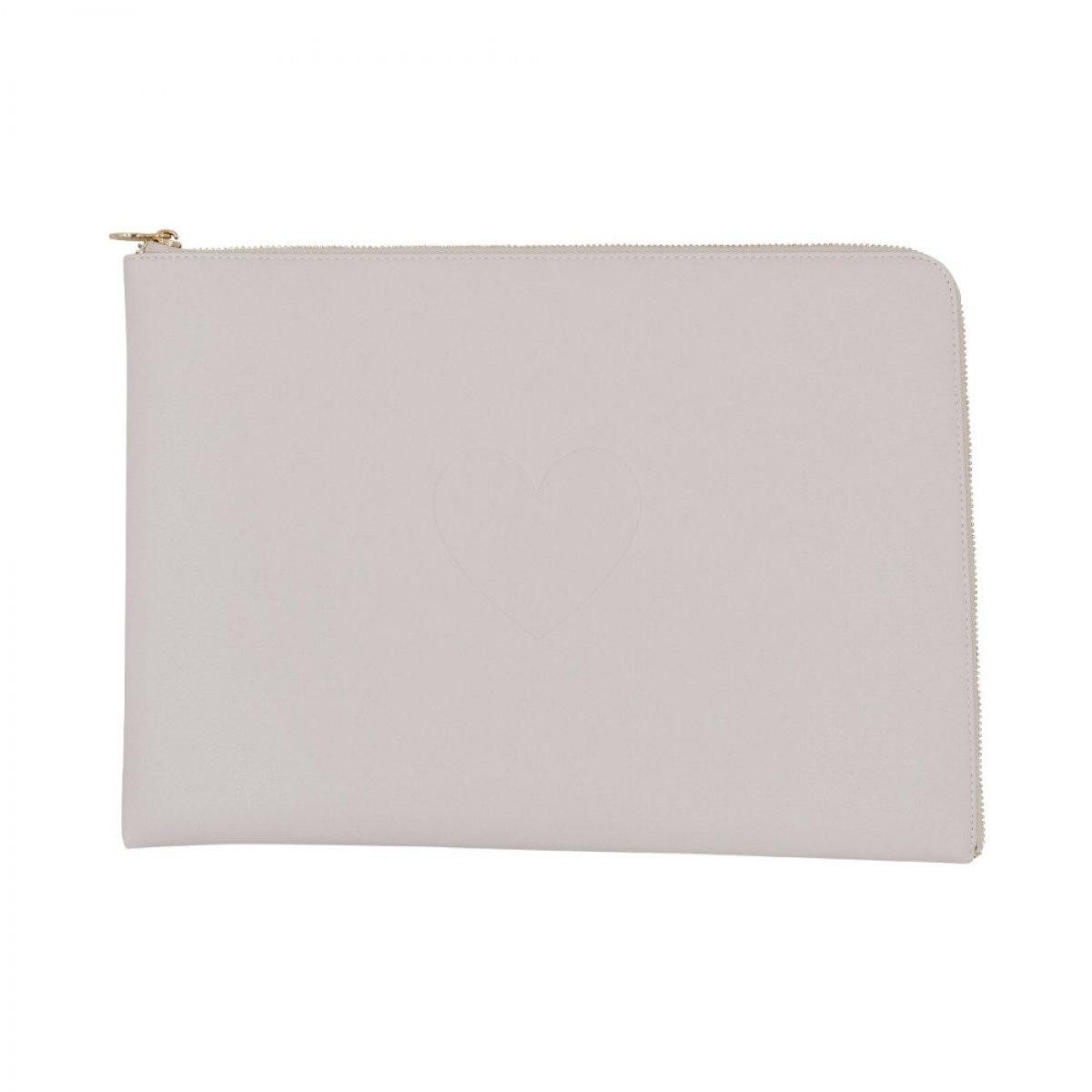 Eulenschnitt Dekoobjekt Laptoptasche Herz Taupe