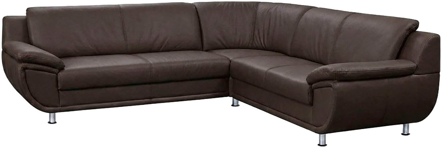 TRENDMANUFAKTUR Ecksofa Rondo wahlweise mit Schlaffunktion, bequeme Armlehnen, L-Form, wahlw.mit Federkern, Füße chromfarben, Unser Dauertiefpreis