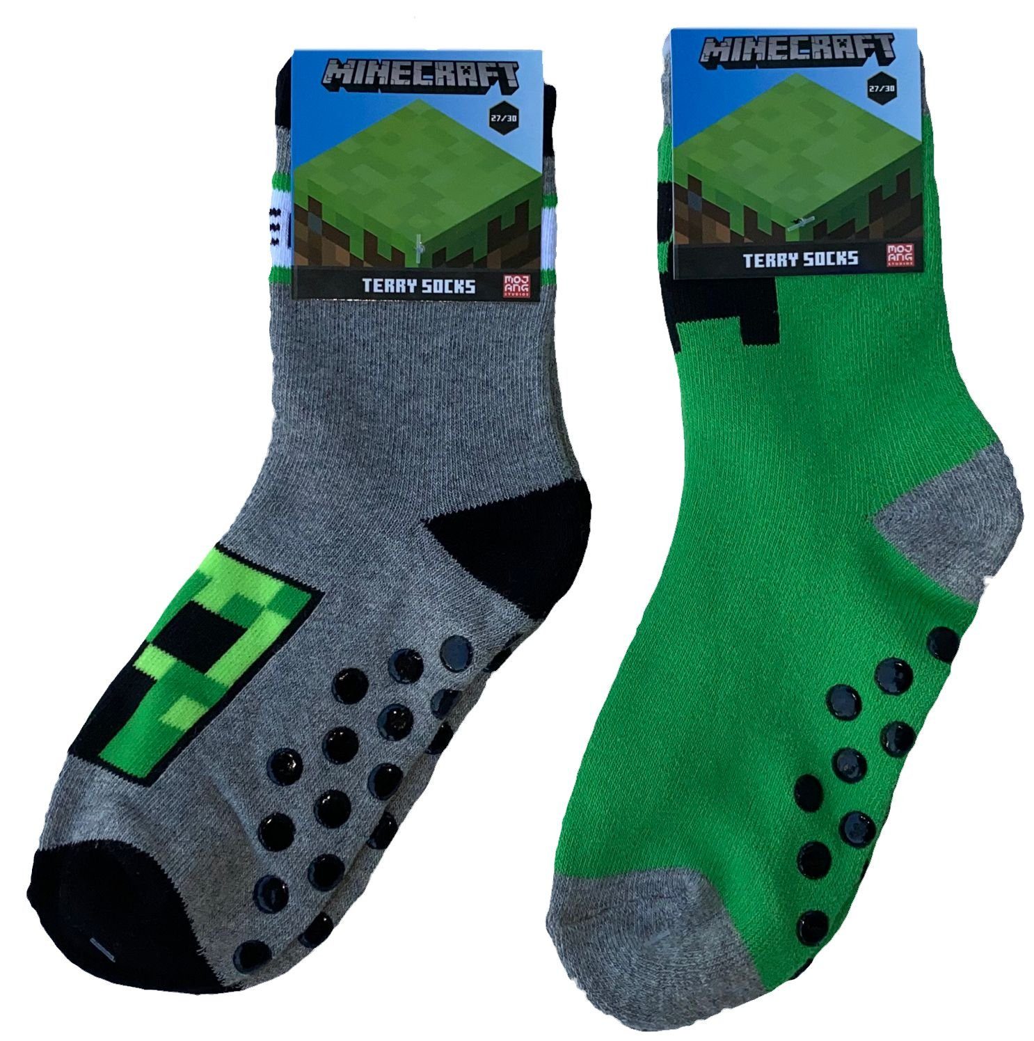 Minecraft Haussocken MINECRAFT Anti Slip Socken 2 stück Set – Bild 4 von 5