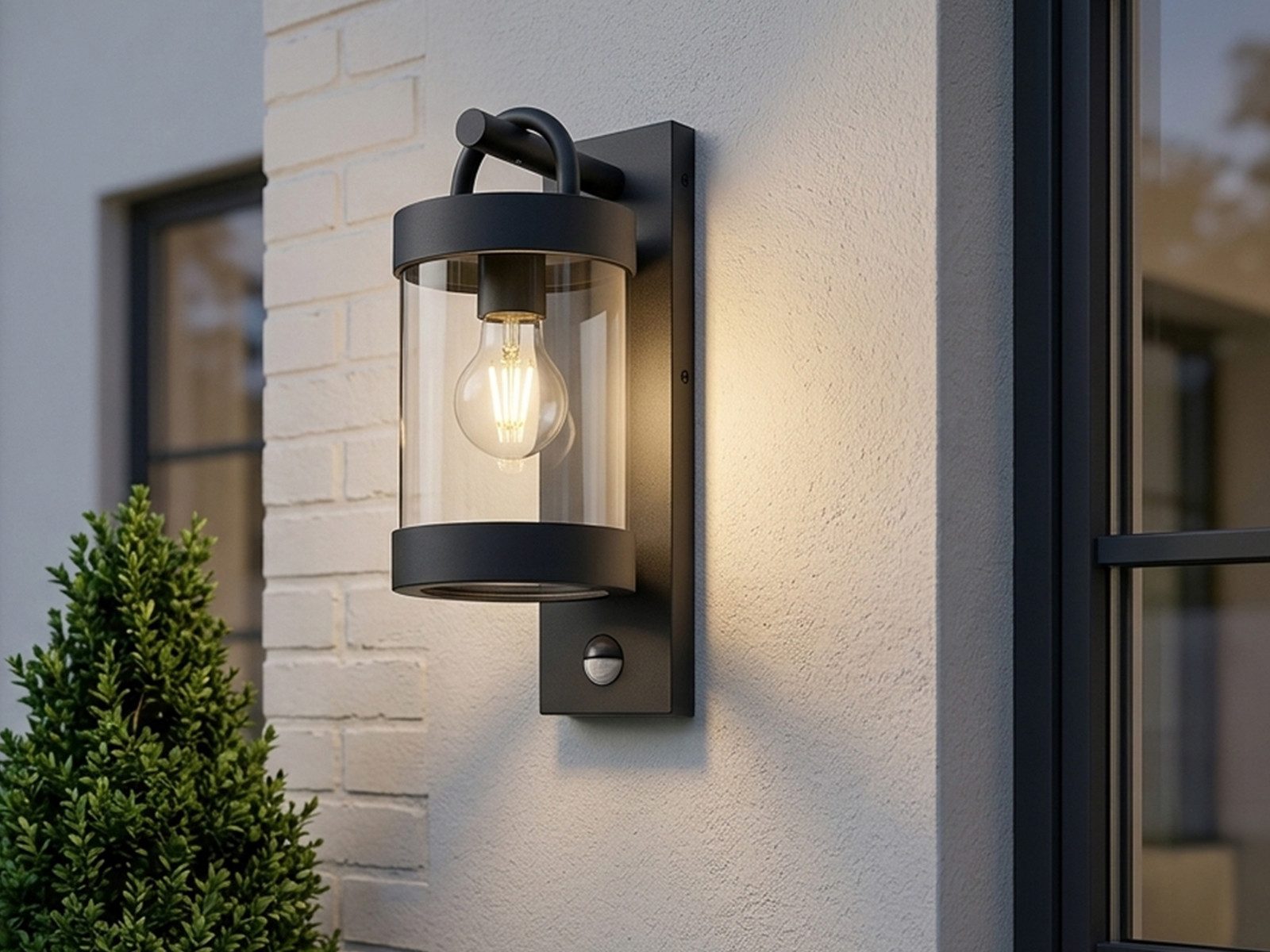 TRIO Leuchten LED Außen-Wandleuchte mit Bewegungsmelder, Höhe 33cm, Bewegungssensor, LED wechselbar, Warmweiß, Landhaus-Stil Wand Außenleuchte, Fassadenbeleuchtung inkl. E27 LED