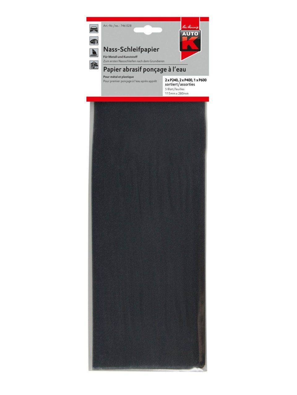 Auto-K Schleifpapier Auto-K Nass-Schleifpapier-Set 5 teilig