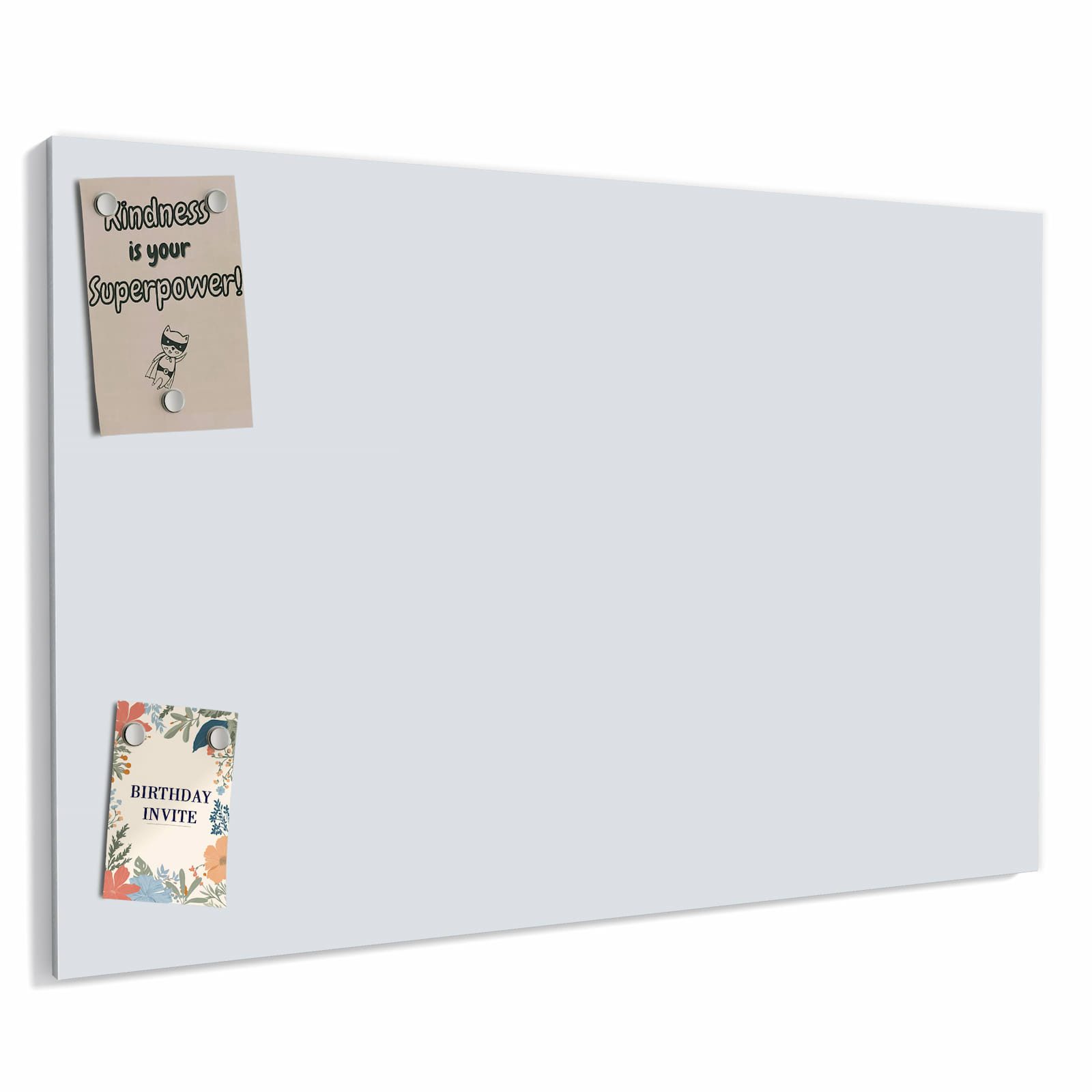 Primedeco Memoboard Metall Hellgrauer Hintergrund – beschreibbar & magnetisch, (Inklusive Stift, Magnete und Montagematerial, 1-tlg., 9 verschiedene Größen), Magnetisch und Beschreibbar