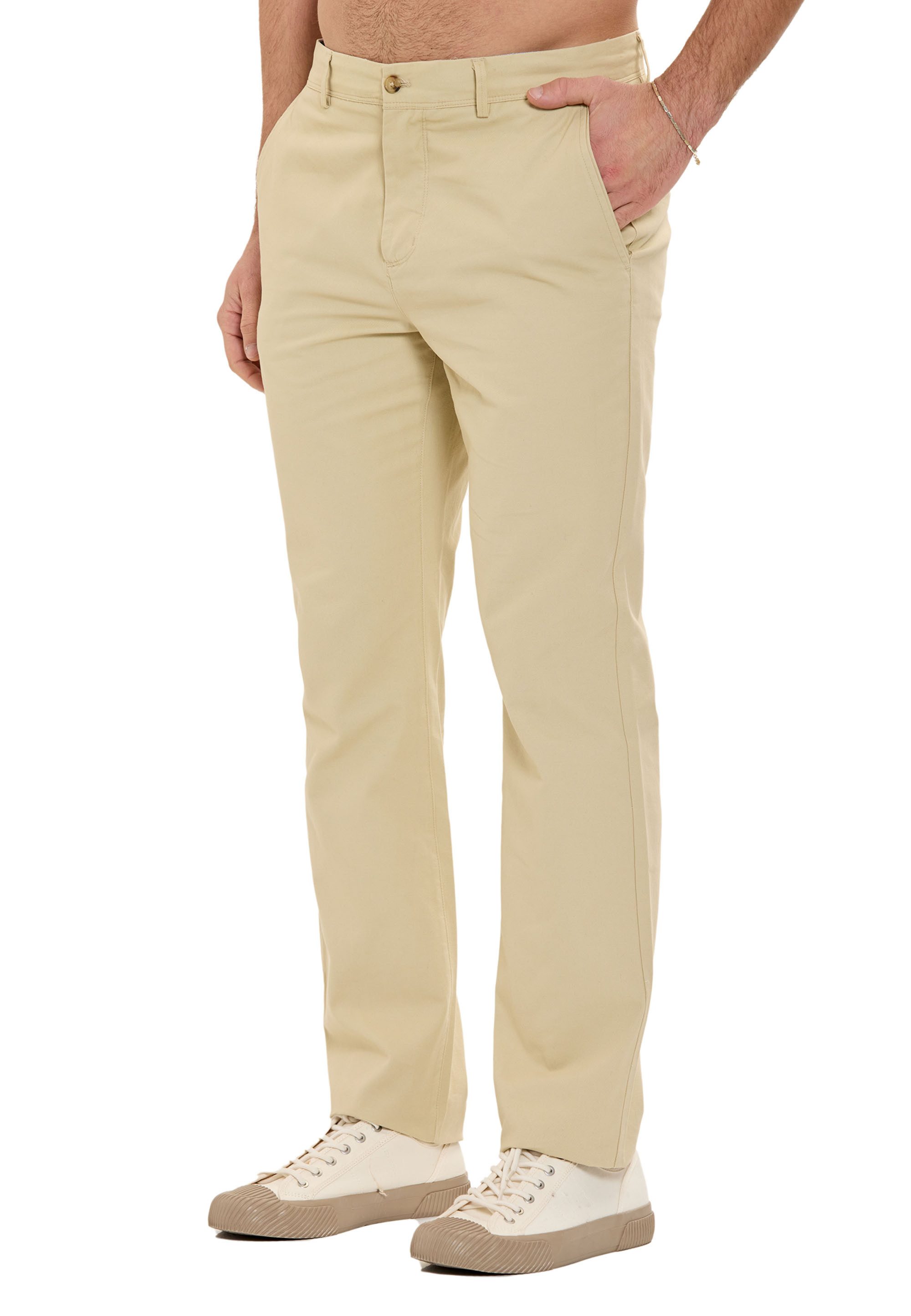 Chinohose Regular Fit mit geradem Bein Casual Look