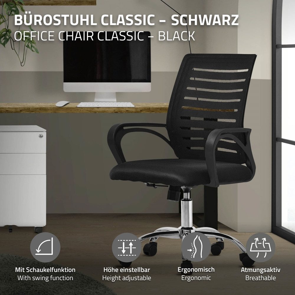 ML-DESIGN Bürostuhl Schreibtischstuhl ergonomisch mit Armlehnen Wippfunktio günstig online kaufen
