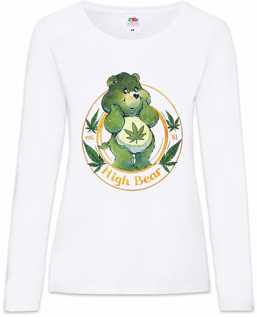 Langarmshirt High Bear Damen Langarmshirt Cute Care Ganja Weed Reggae Bears