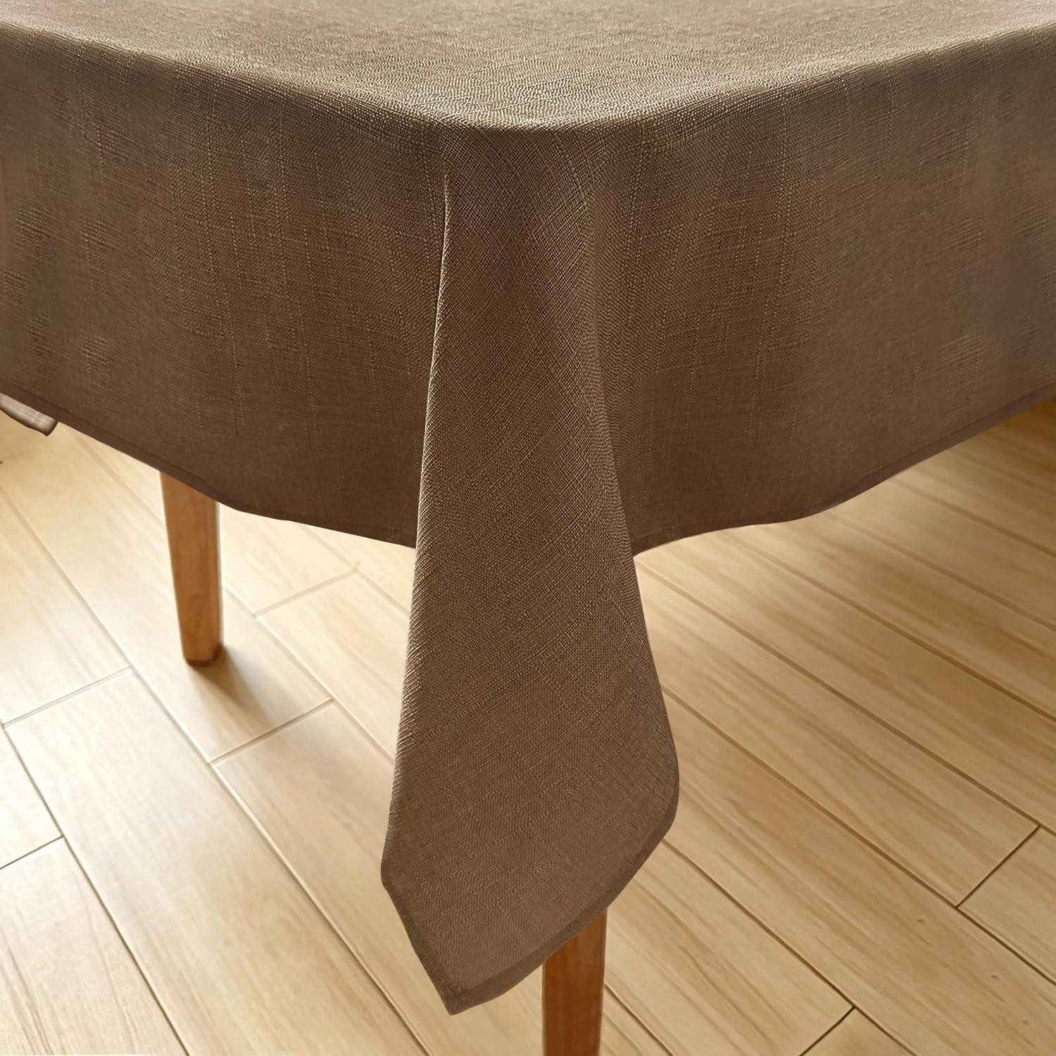 LuxusKollektion Tischdecke Tischdecke Leinenoptik Braun 100x100 cm (1-tlg)