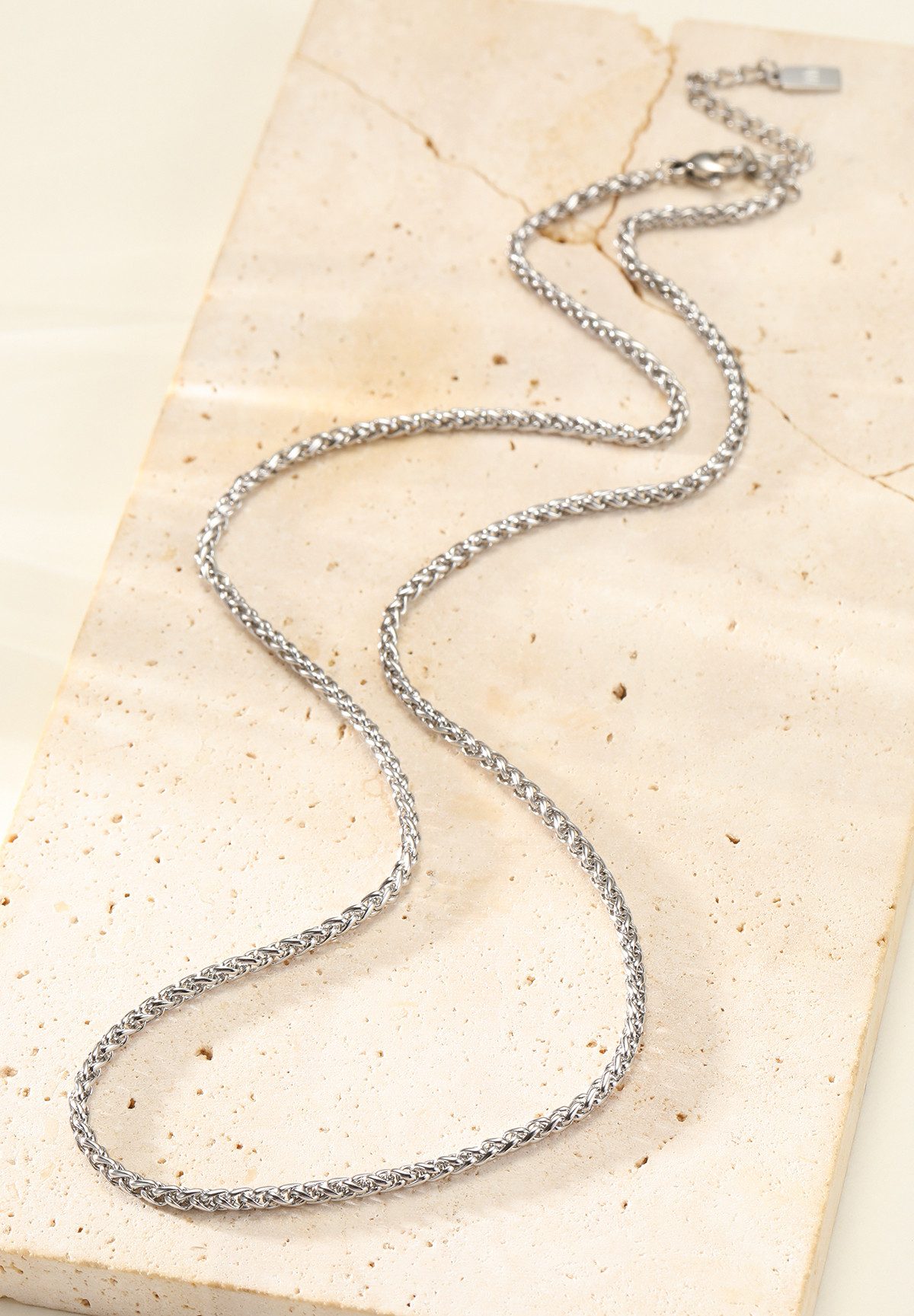 Hey Happiness Gliederkette Weizenkette, Basic Herren Kette, Unisex Kette ohne Anhänger zum Kombinieren, wasserfest