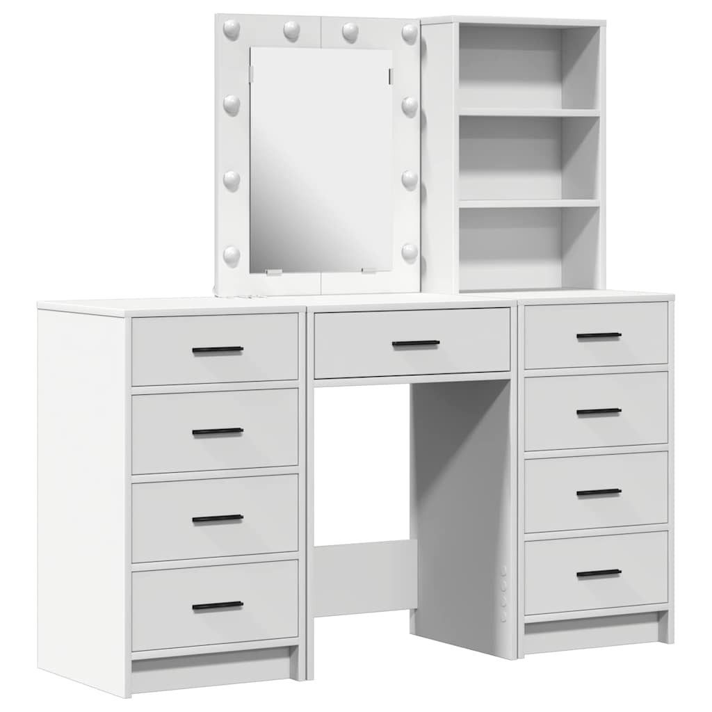 vidaXL Schminktisch Schminktisch 3 Stk. Weiß 40 x 41 x 135 cm Holzwerkstoff (3-St)