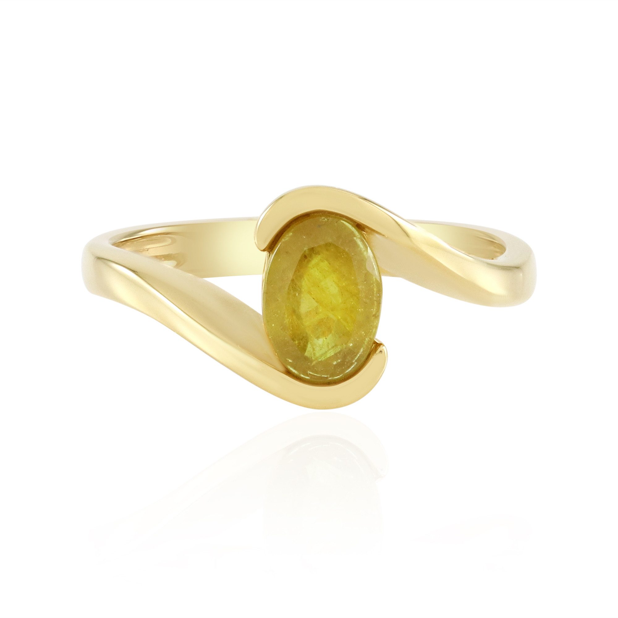 Cavill Solitärring Cavill gelber Madagaskar Saphir Ring 0,99 ct, vergoldet, Silber (1-tlg)