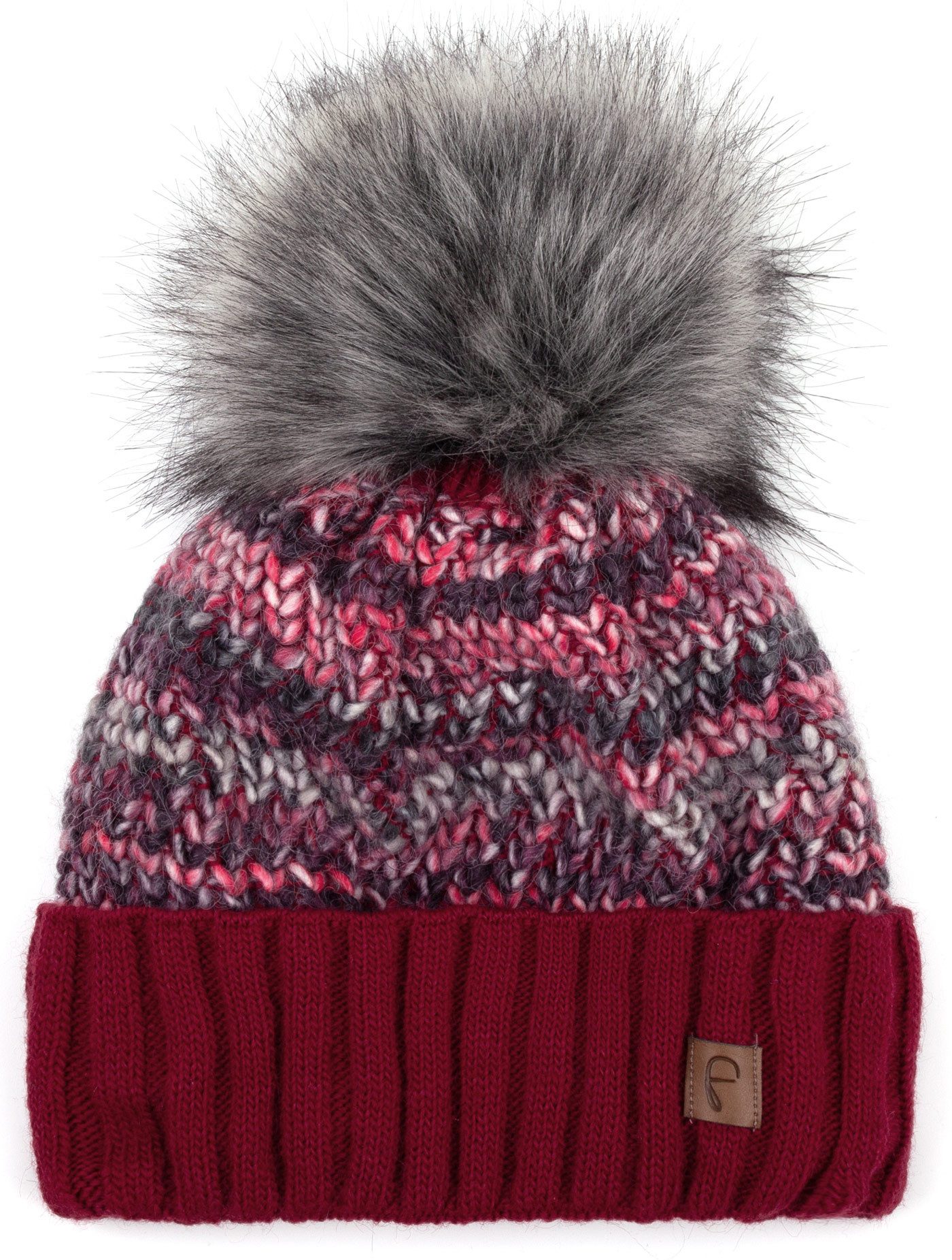 Faera Bommelmütze Wintermütze Damen Herren Mütze Beanie Haube gefüttert Bommelmütze