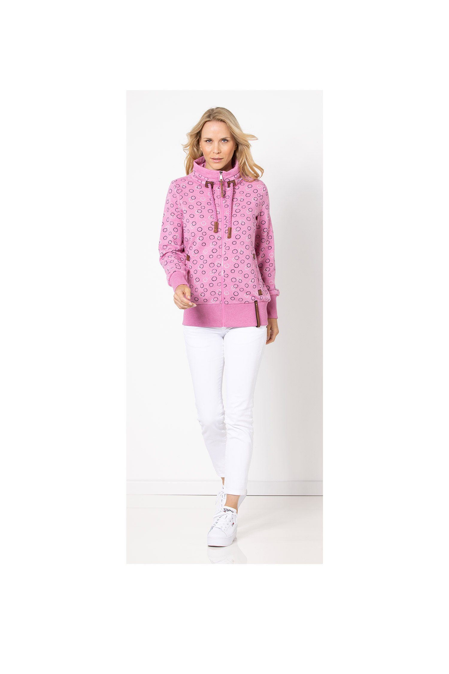 SER Sweatjacke Sweatjacke Bubbles W9900312S melange großen auch in Größen 369 candy