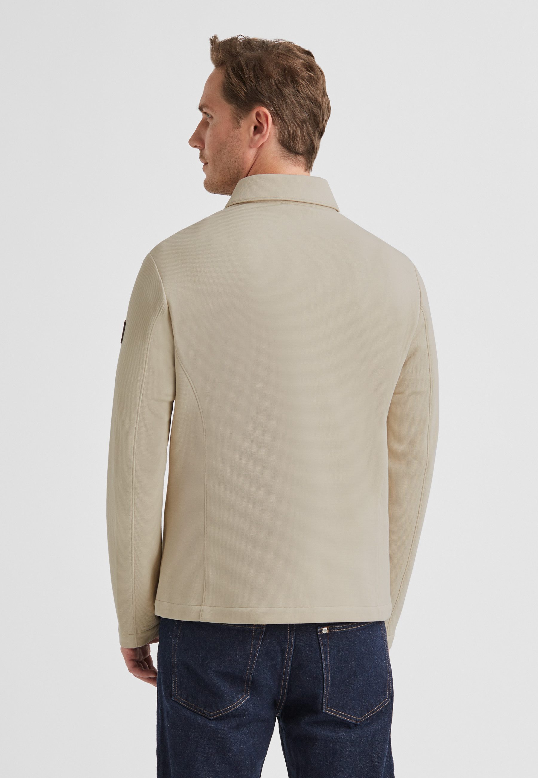 Milestone Hemdjacke MSOhio Herren Overshirt Übergangsjacke klassisch mit Logo Badge