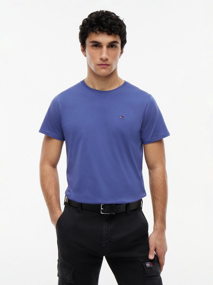 Tommy Jeans T-Shirt TJM ESSENTIAL SOLID mit Rundhalsausschnitt und dezenter Logo-Flag