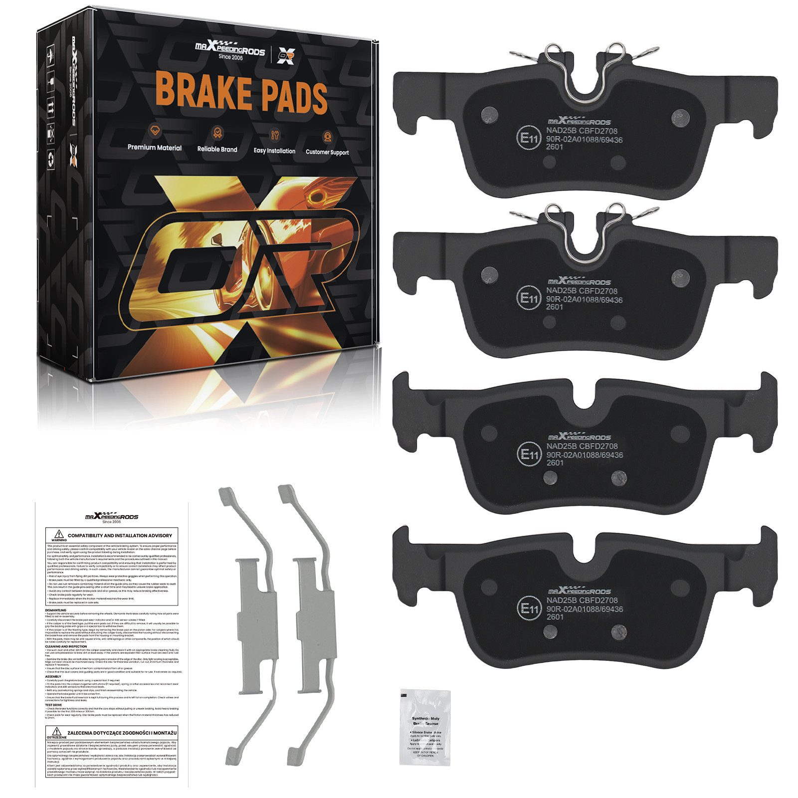 maXpeedingrods Bremsbelag, Bremsbeläge Hinten For MINI Clubman Cooper D S SD JCW ALL4 F54