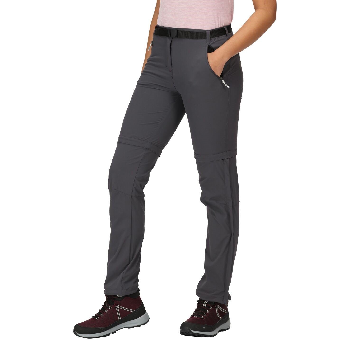 Off in Zip (0-tlg) Regatta Grau Stretch Trousers Xert Kurzgröße Outdoorhose III