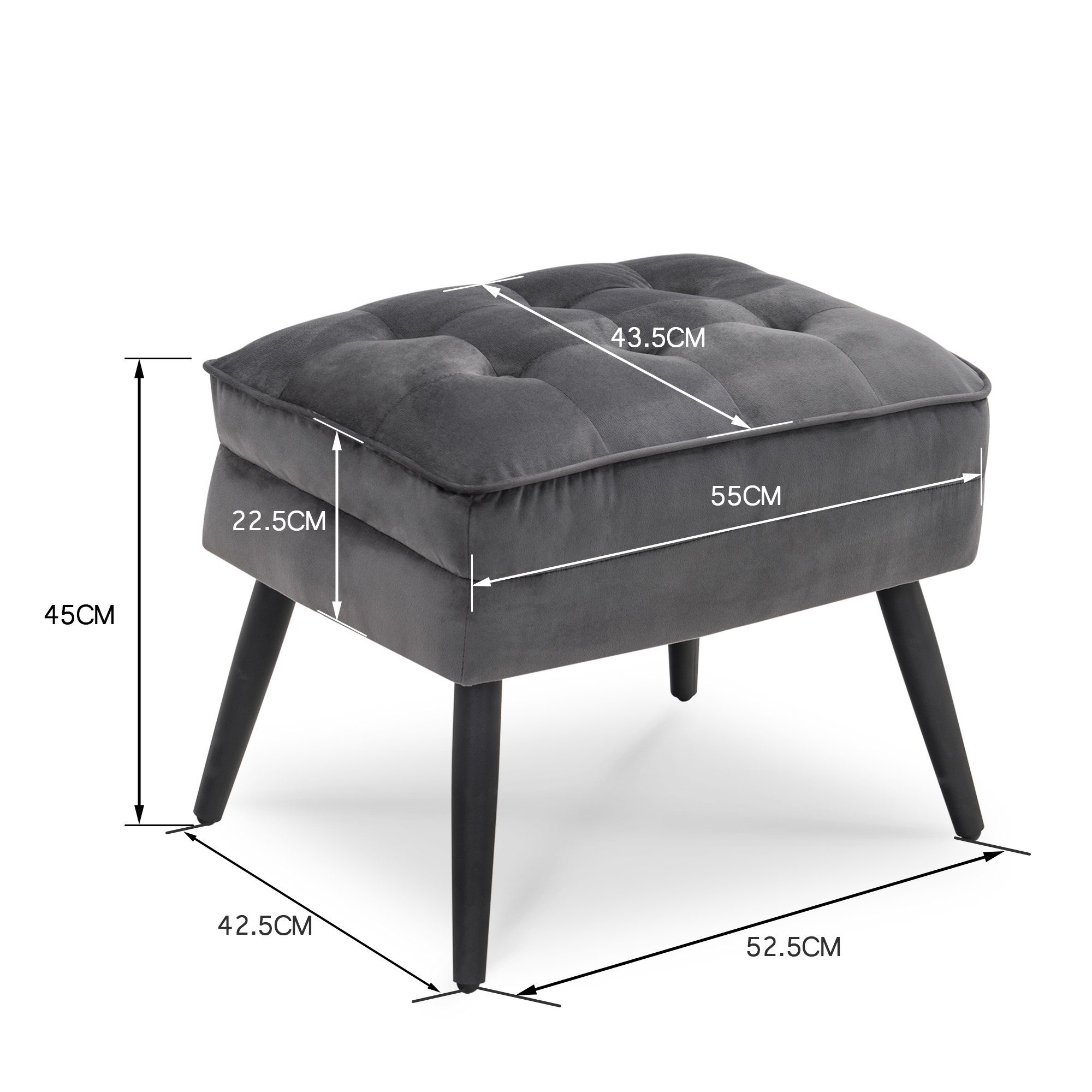 MCombo Ohrensessel MCombo Ohrensessel mit/ohne Hocker 7277, Chestersield Sessel Relaxsessel Polstersessel