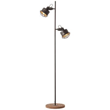 Lightbox Stehlampe, ohne Leuchtmittel, Standleuchte, schwenkbar, 1,5 m Höhe, E27, Metall/Holz, braun/schwarz