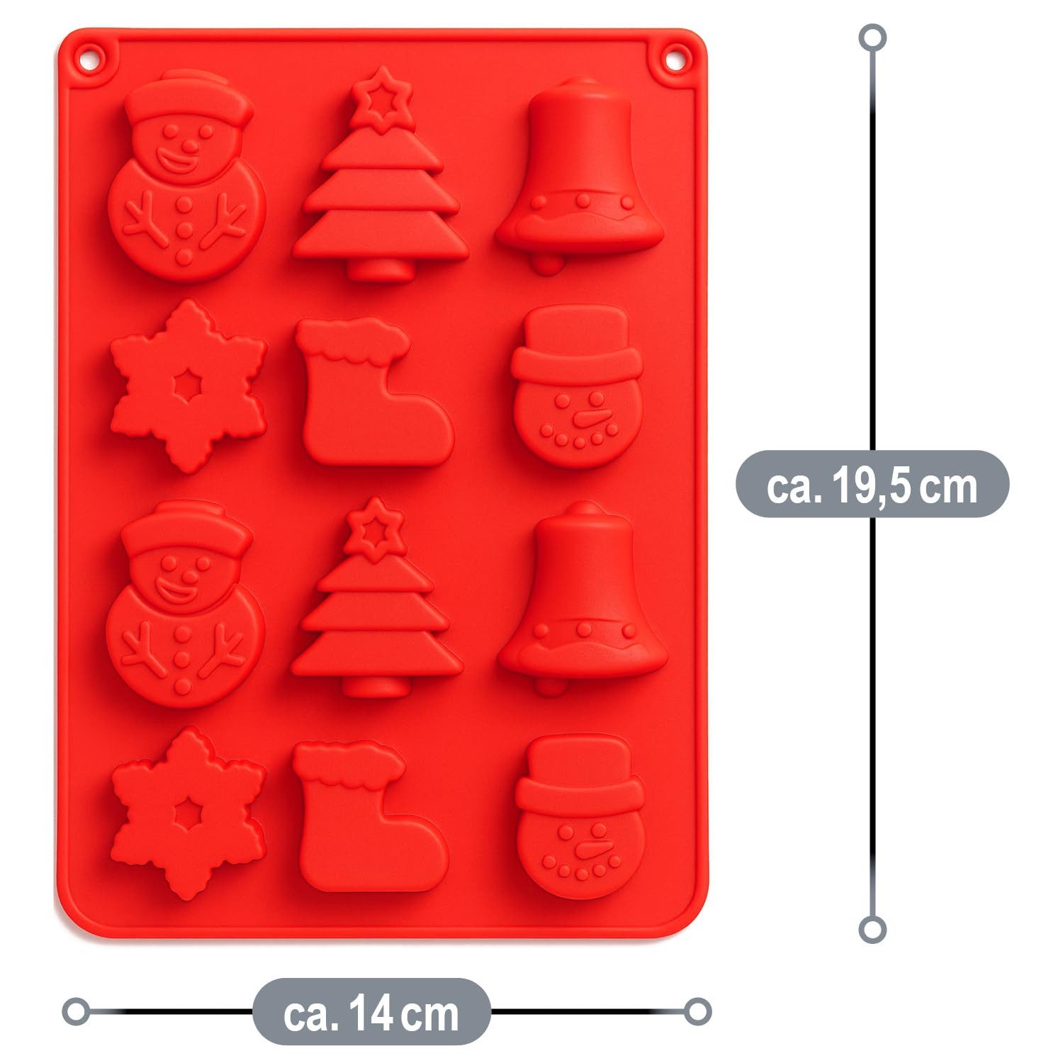 com-four Silikonform Silikon-Formen für Pralinen, Pralinenformen für Weihnachten, (2-tlg), Backform aus Silikon für Pralinen, Bonbons oder Eiswürfel