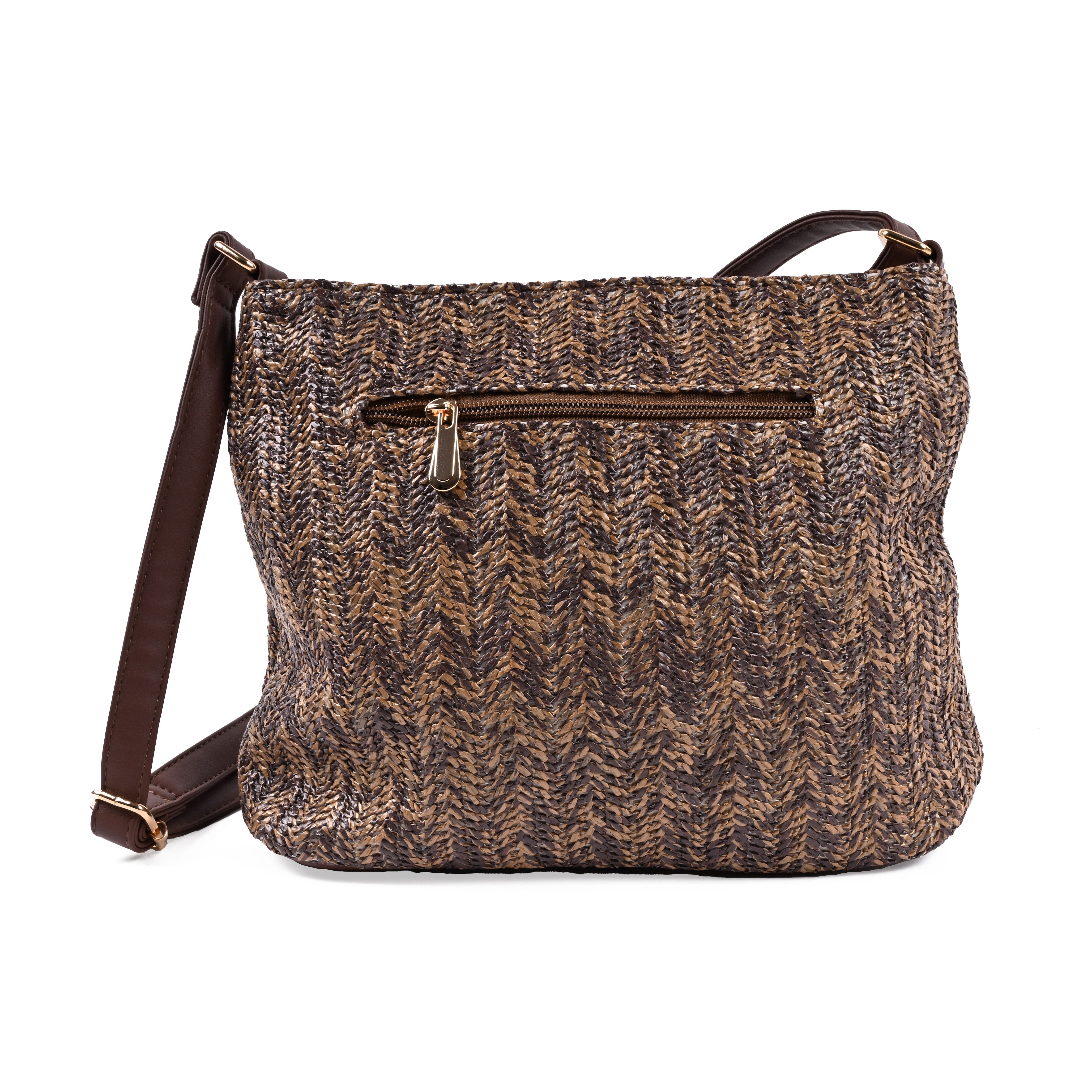 Goodman Design Schultertasche Geflochtene Umhängetasche mit Tasseln, Hochwertiges Kunstleder in geflochtener Struktur