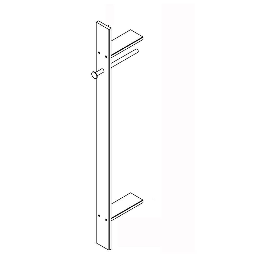Lomadox Garderobenpaneel FABRIZIO-43, weiß, Kleiderstange für Jacken, Ablageboden, 32 cm breit