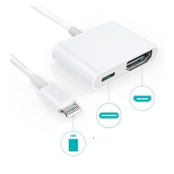 GelldG Lightning auf HDMI Adapter HDMI Adapter für iPhone Digital AV Adapter HDMI-Adapter