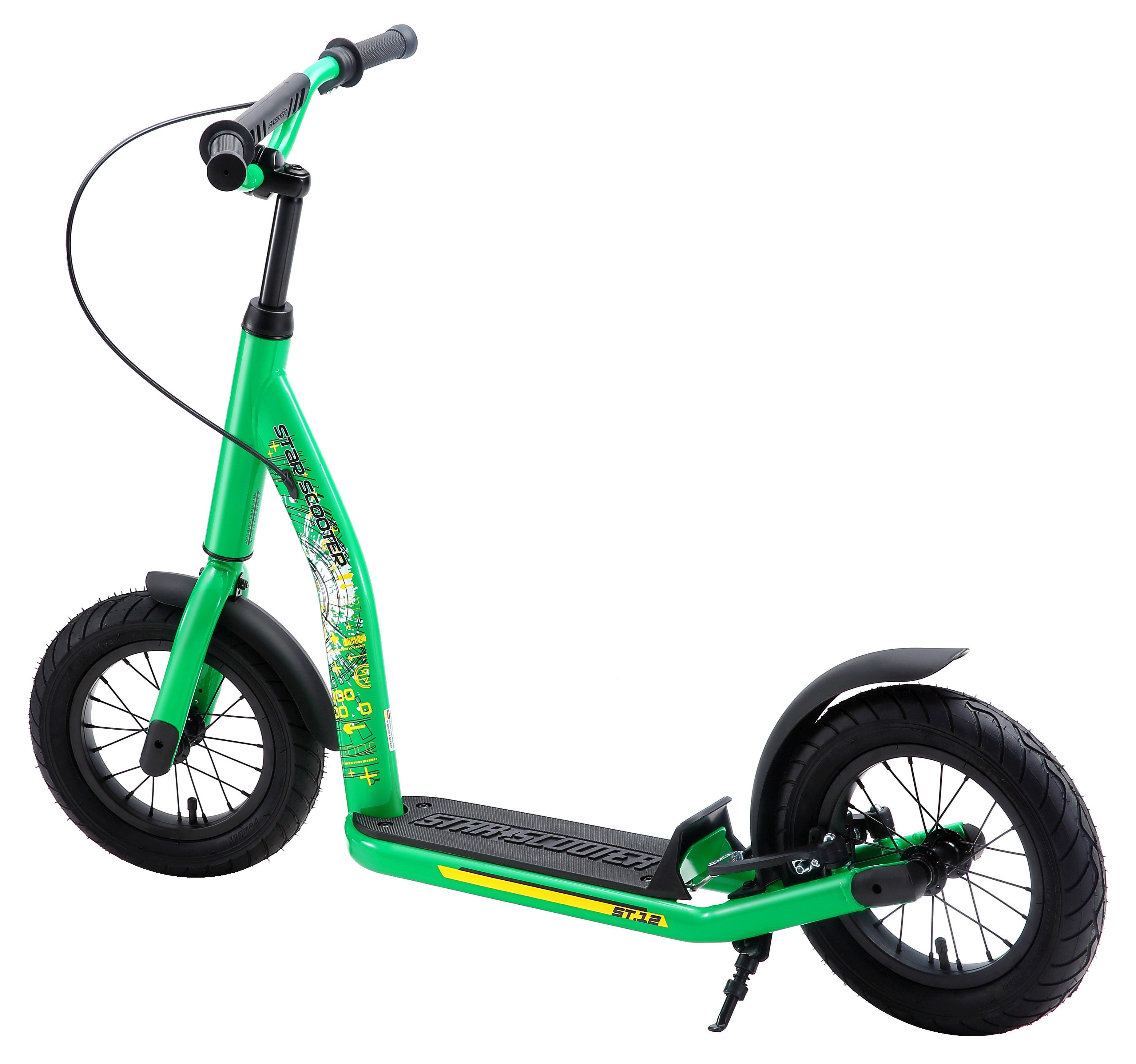 Star-Scooter Cityroller 12 Zoll, ab 8 Jahre, Kinder City Roller ab 124 cm, Jungen, Mädchen, Höhenverstellbar, Seitenständer