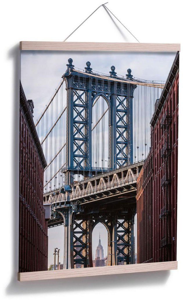 Wandbild, (1 Poster, Poster Wall-Art Bridge, St), Wandposter Bild, Brooklyn Brücken