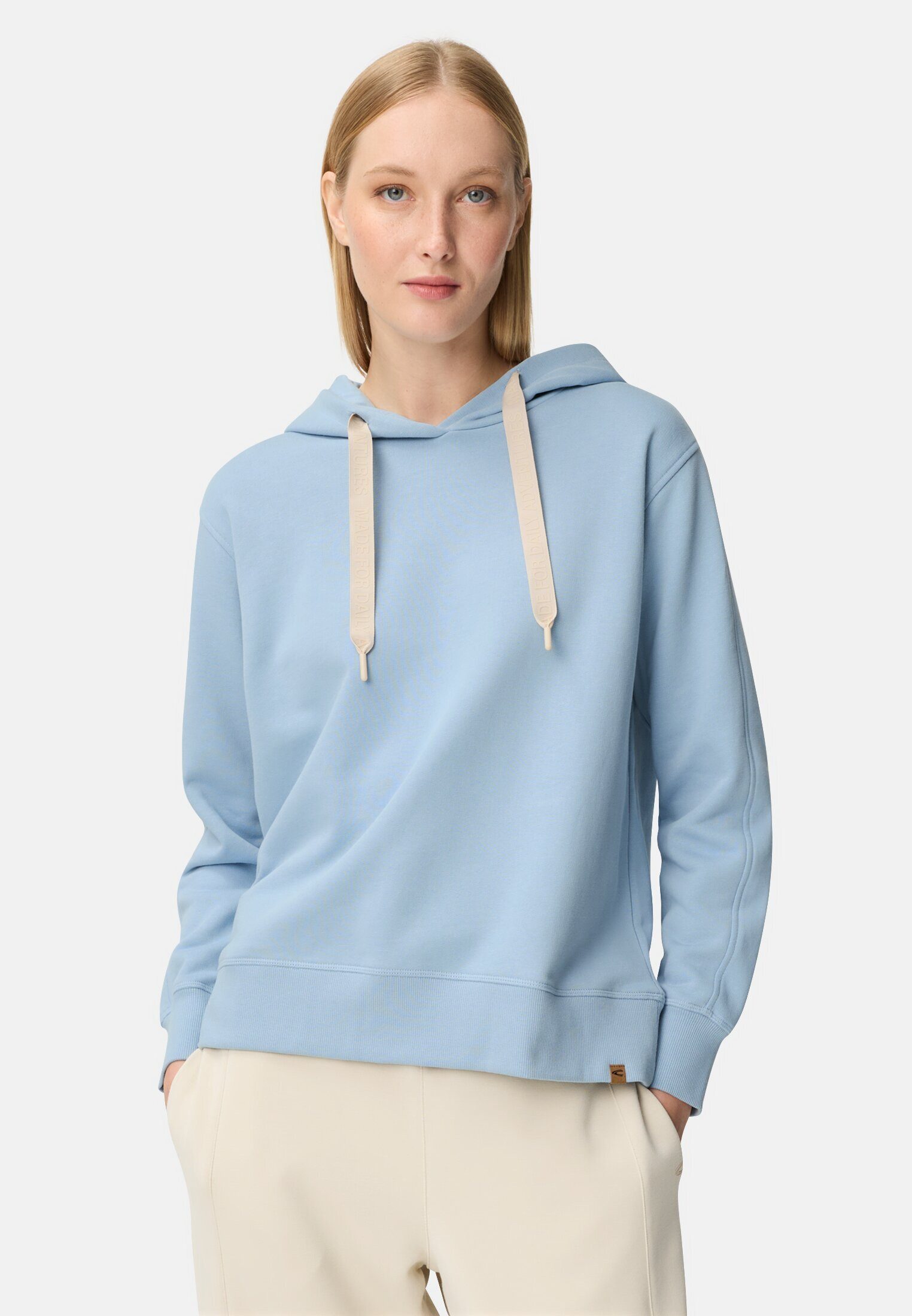 camel active Hoodie Hoodie aus reiner Baumwolle Langarm