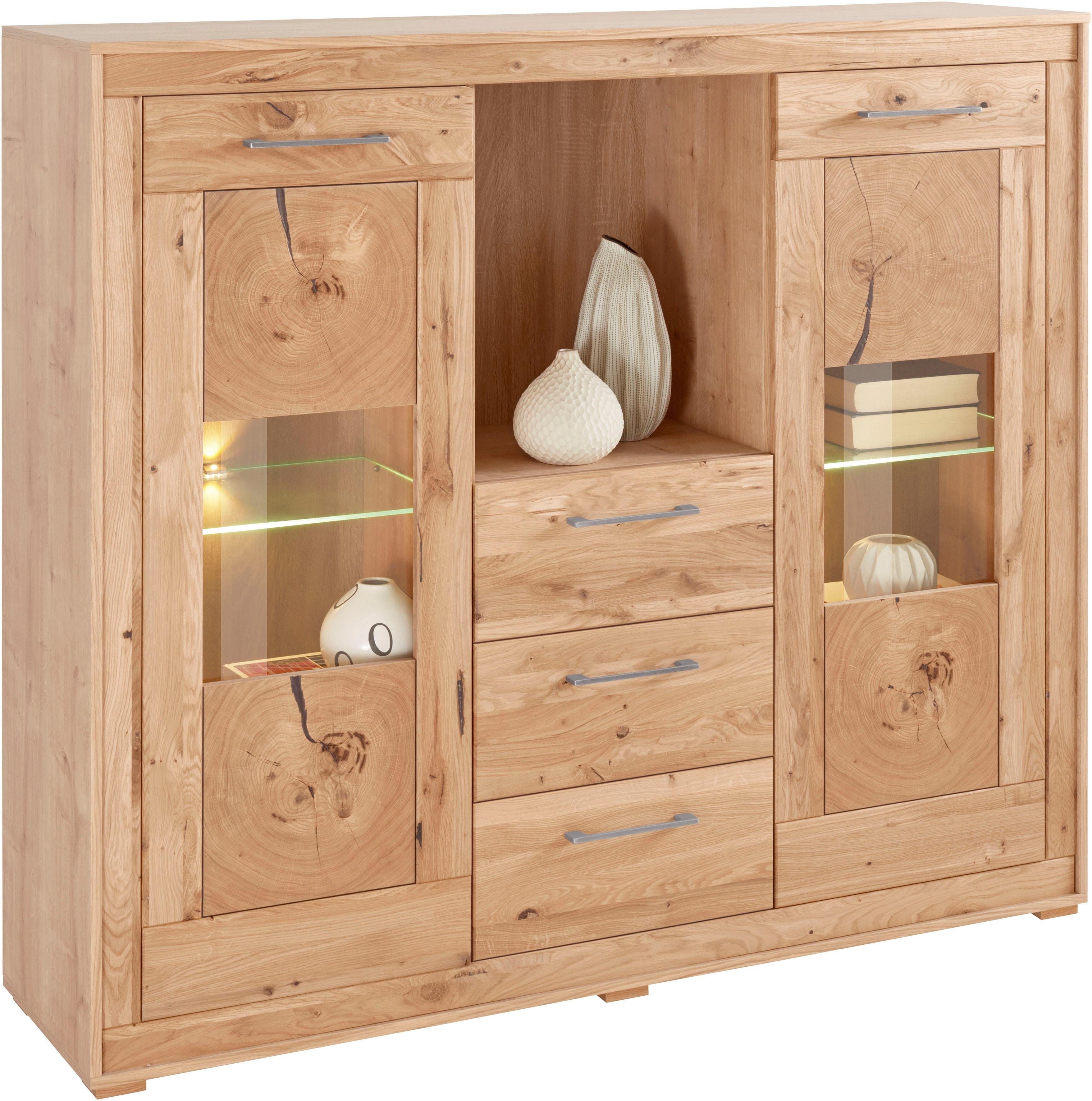 VOGL Möbelfabrik Highboard, Breite 154 cm, Teilmassivholz, Made in Germany