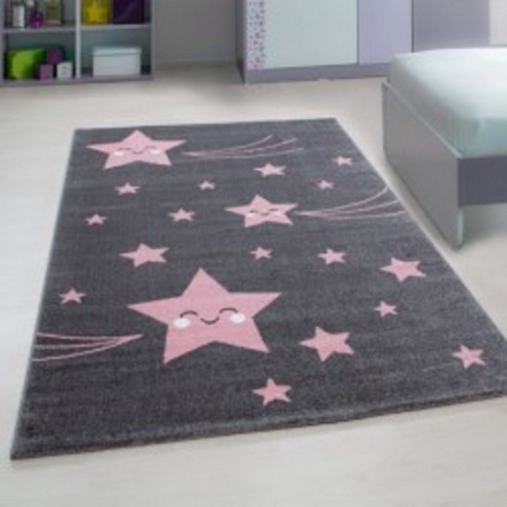 Designteppich Sternenteppich, robust und pflegeleicht, rechteck Pink Giantore