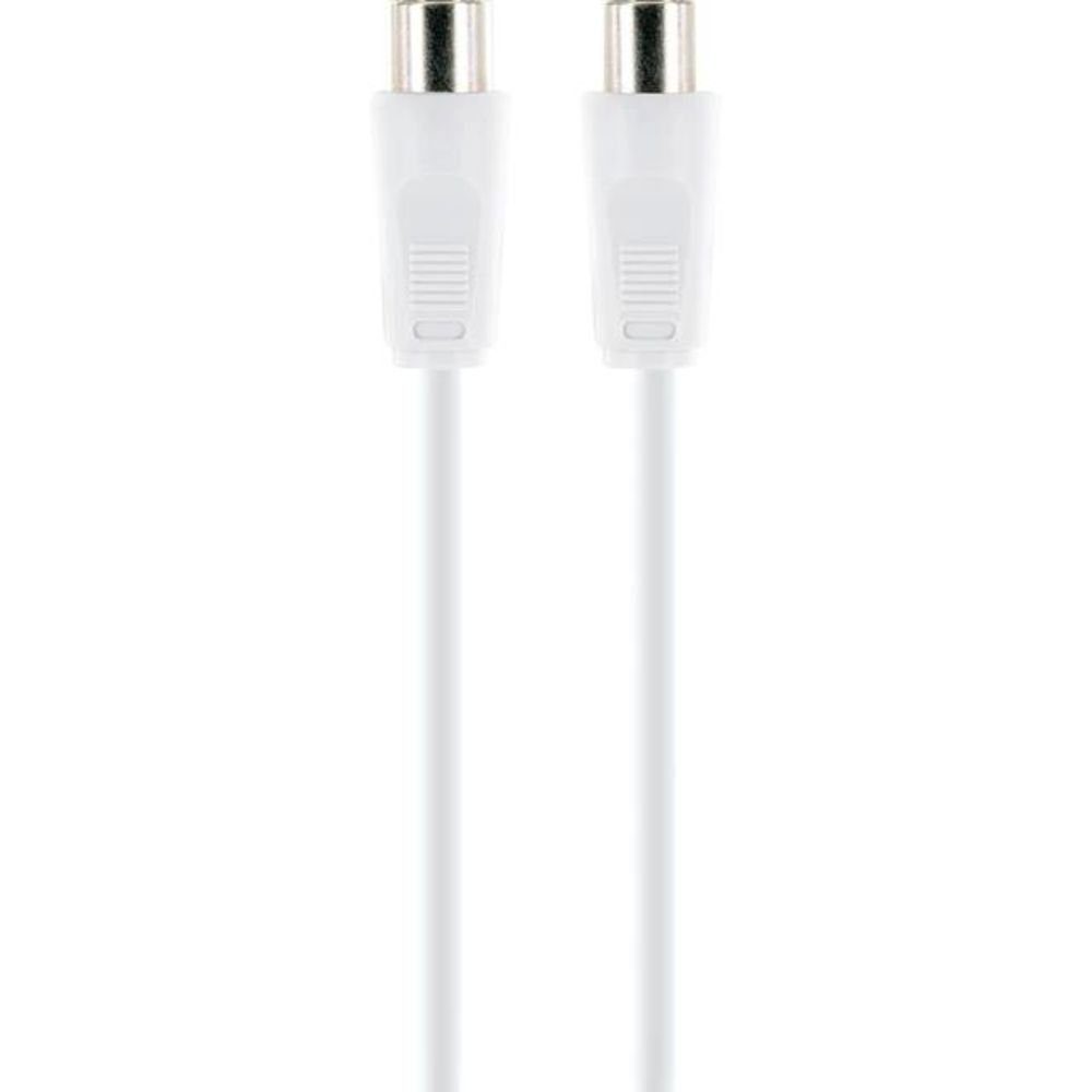 Schwaiger TV Anschlusskabel für Self-Install TV-Kabel, Antennenkabel, 1,5m, weiß, Vodafone Kabel Deutschland, TV Anschlusskabel, IEC Stecker, IEC Buchse, Innenring Feder