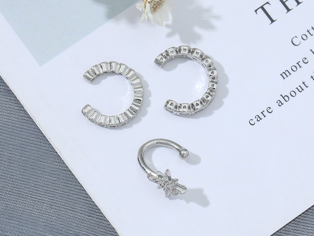 Eyecatcher Ohrklemme 3er Set Ohrklemmen Fake Piercings (Set)