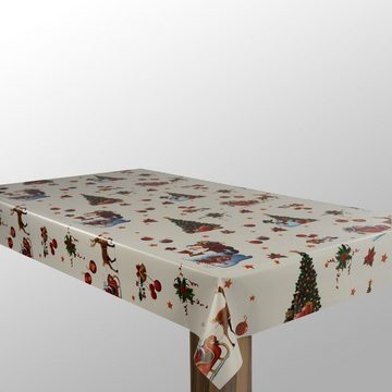 laro Tischdecke Wachstuch-Tischdecken Abwaschbar Weihnachten Schneemann Geschenke Baum