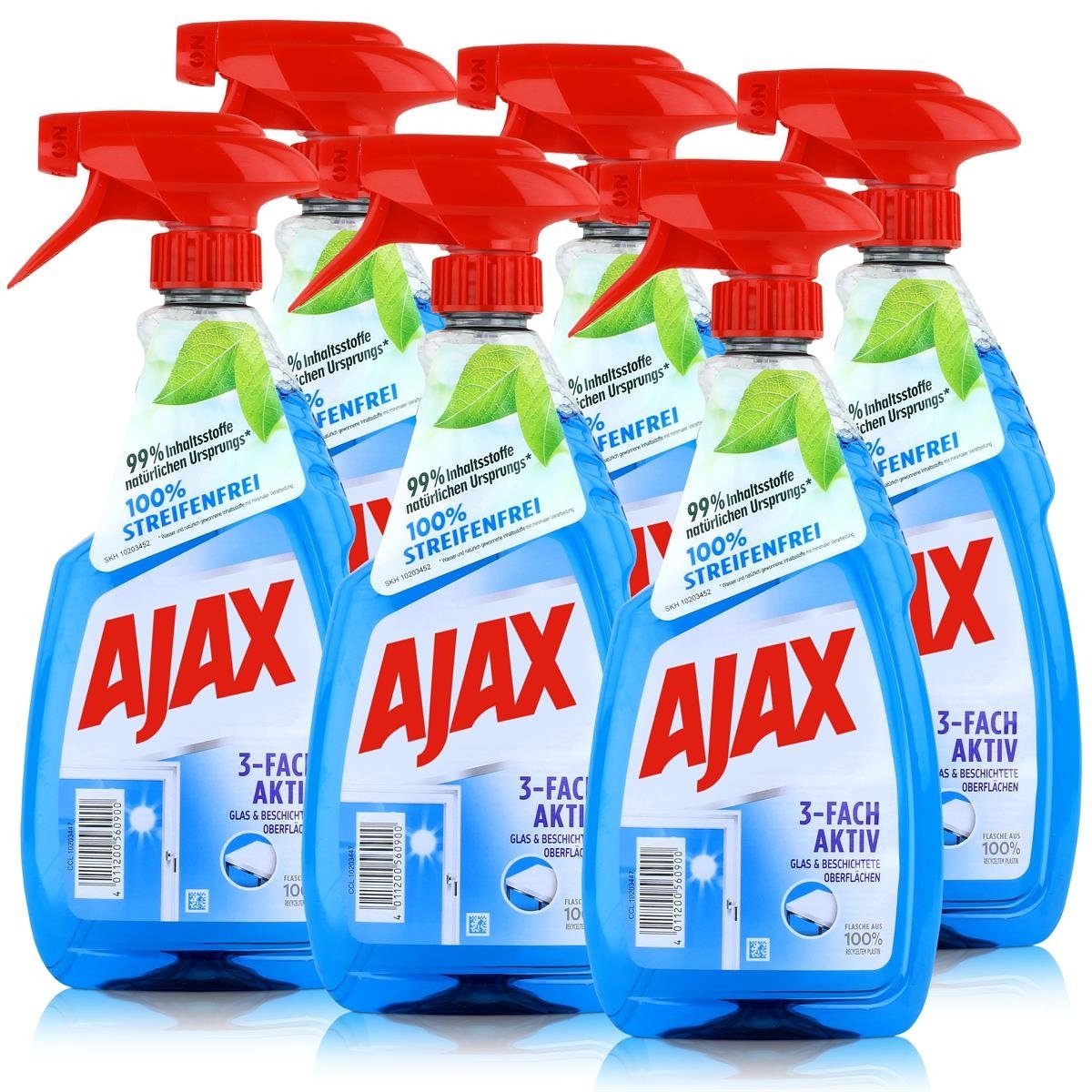 AJAX Ajax Glasreiniger 500ml - Für Glas & Beschichtete Oberflächen (6er Pac Glasreiniger