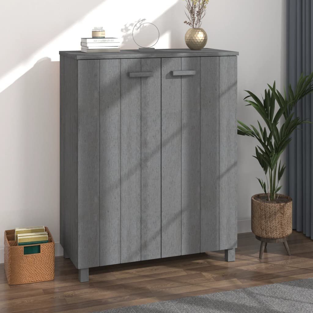 vidaXL Schuhregal Schuhschrank HAMAR Dunkelgrau 85x40x108 cm Massivholz Kiefer, 1-tlg.