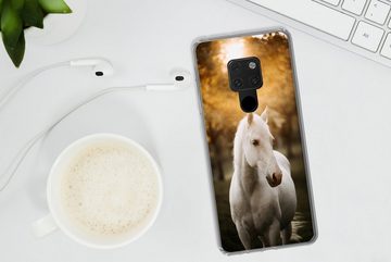 MuchoWow Handyhülle Pferd - Sonne - Herbst - Tiere - Natur, Handyhülle Huawei P40 Lite, Handy Case, Silikon, Bumper Case