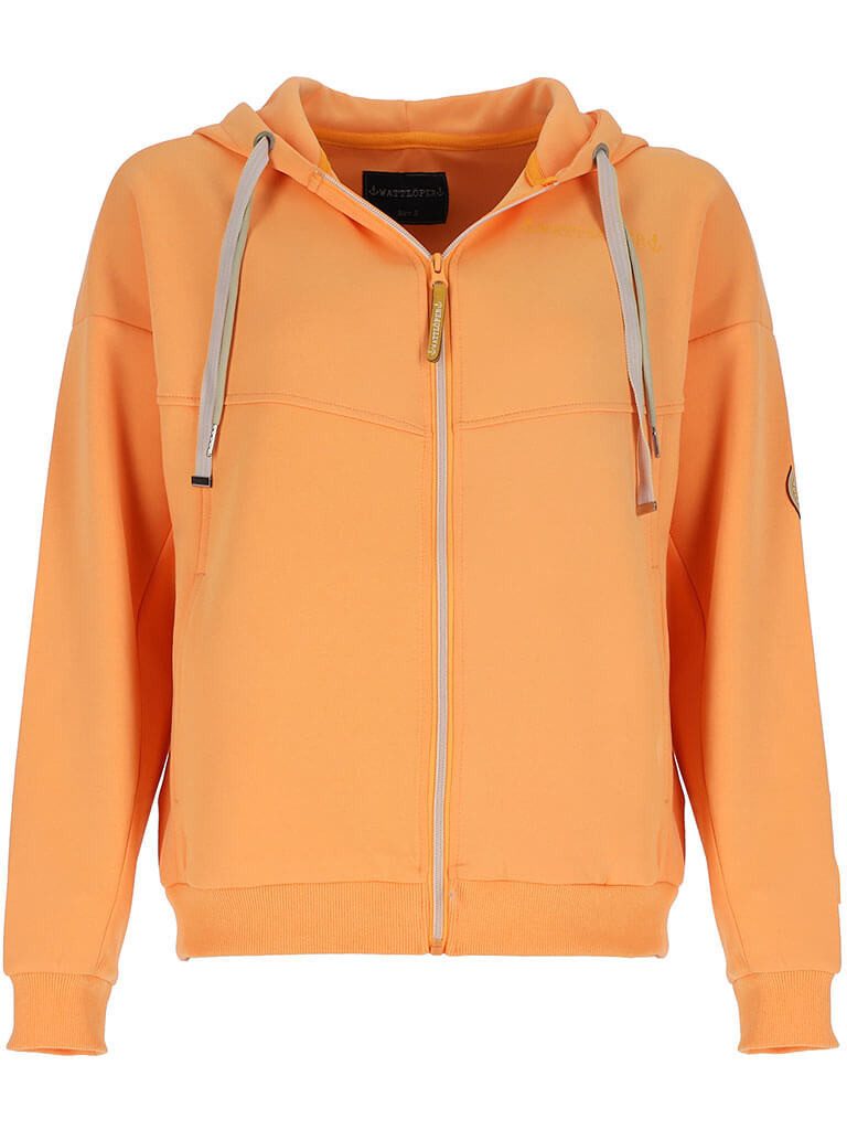 Wattlöper Kapuzensweatjacke 51017SH Damen Jacke Scuba mit Kapuze - Unifarbene Kapuzenjacke Scuba-Jacke