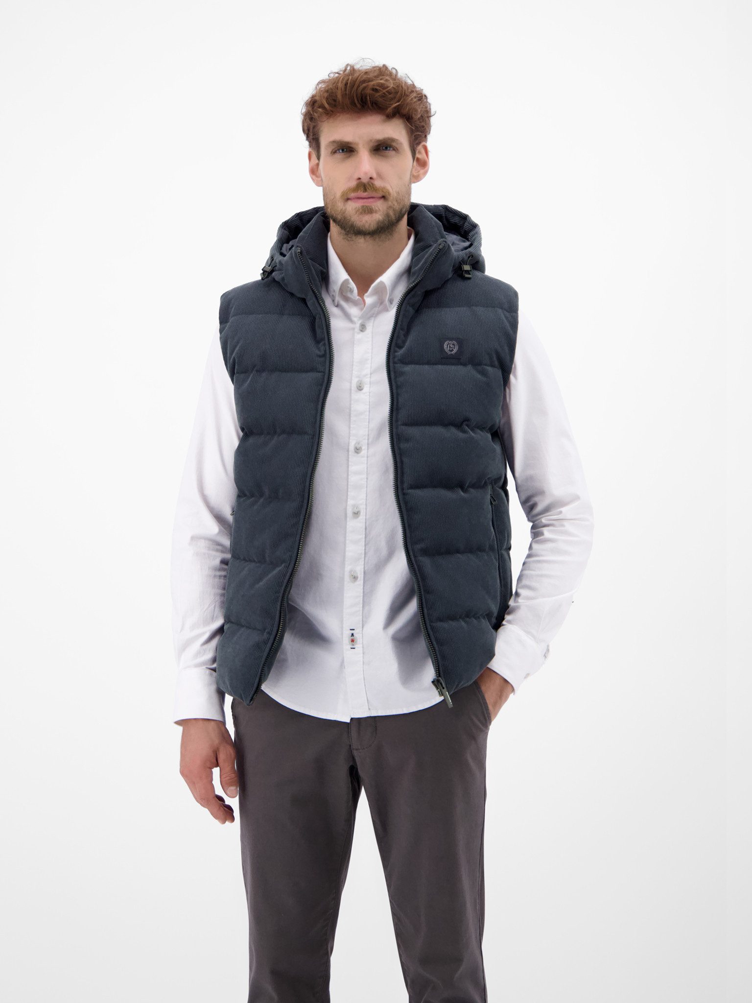 LERROS Cordweste mit Logo Stickerei günstig online kaufen