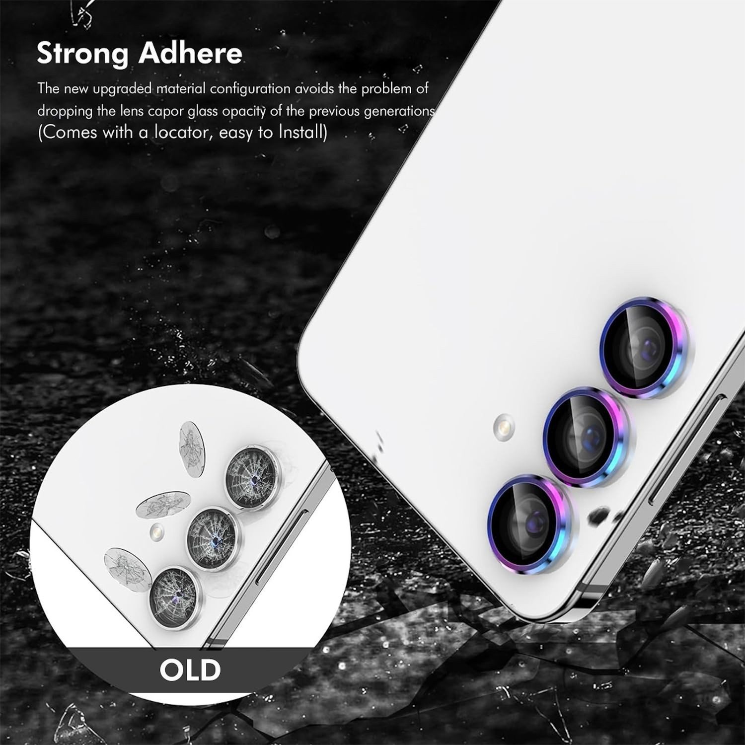 Wigento Handyhülle Für Samsung Galaxy S24 FE 5G Aluminium Ring + H9 Hart Glas Hellblau, Kameralinsenschutz mit Metallring, gehärtetes Glas