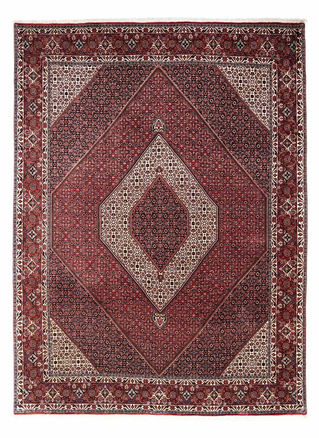 x Unikat Wollteppich 13 cm, mit 249 Medaillon Zertifikat Bidjar 338 Höhe: Rosso rechteckig, mm, morgenland, Takab