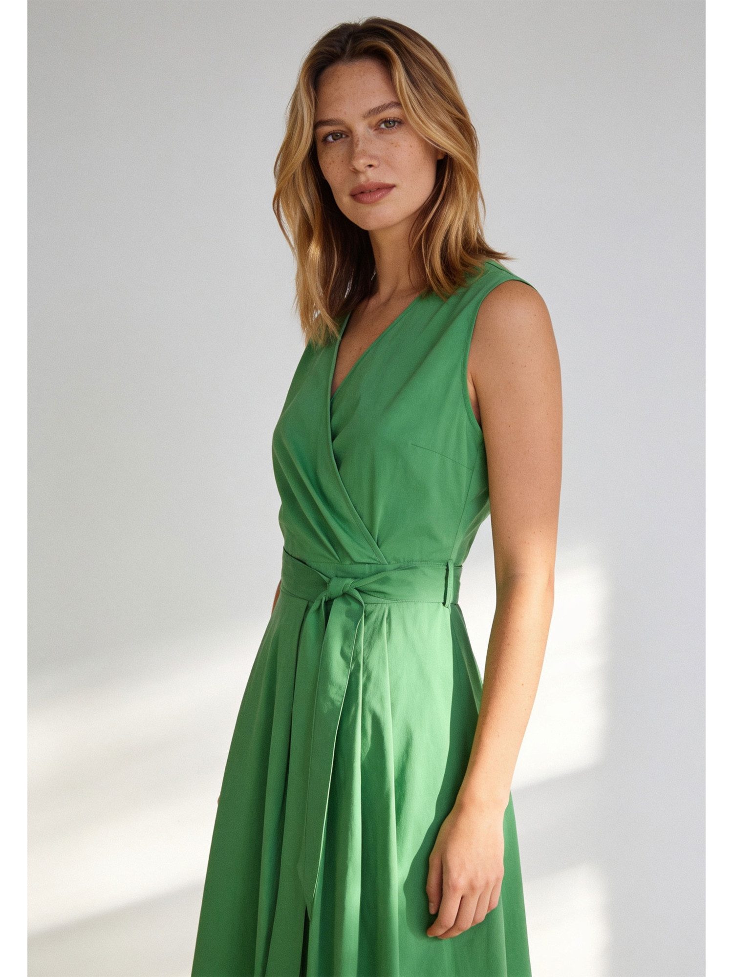 Blusenkleid raffiniertes Midikleid, Wickeloptik